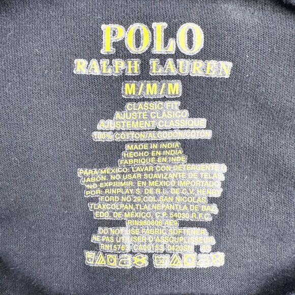 Polo Ralph Lauren V Neck T Shirt Tee Mens Size M Black Casual Short Sleeve Basic - Picture 3 of 3